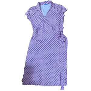 J. McLAUGHLIN Women’s Lila Wrap Catalina Cloth Violet Summer Dress Size Medium